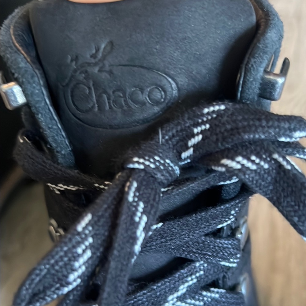 Chaco Black Lace Up Boots with Metal Eyelets - Picture 3 of 6